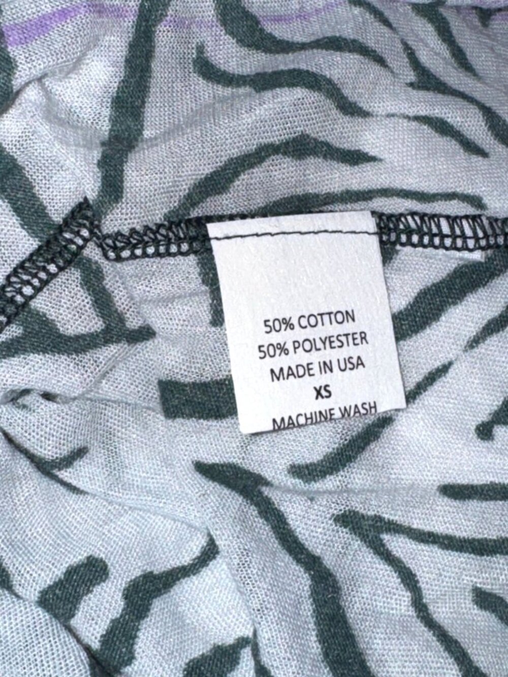 Lovecappella Zebra Print Sleeveless Top With Purple Accents XS - Picture 4 of 6